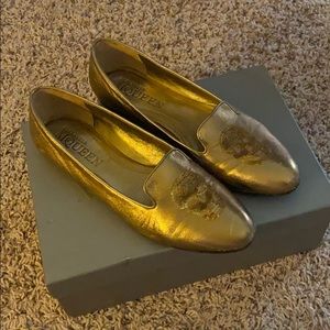 Alexander McQueen golden flats
